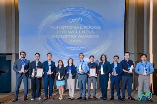 Award winners standing on stage at the Functional Foods for Wellness Industry Awards 2025